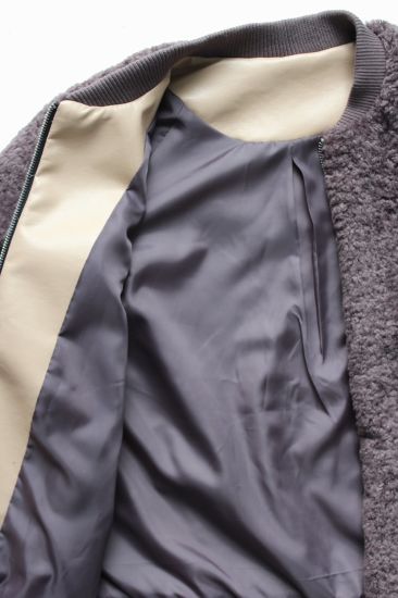 女士重型冬季大衣麂皮绒皮革大衣