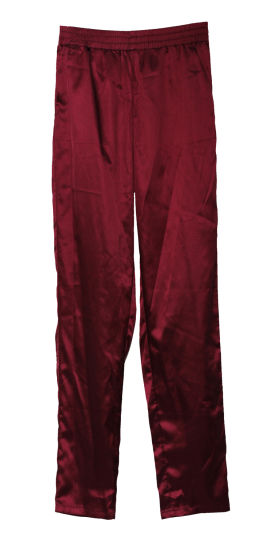 深紫红色长裤，女士修身休闲裤
