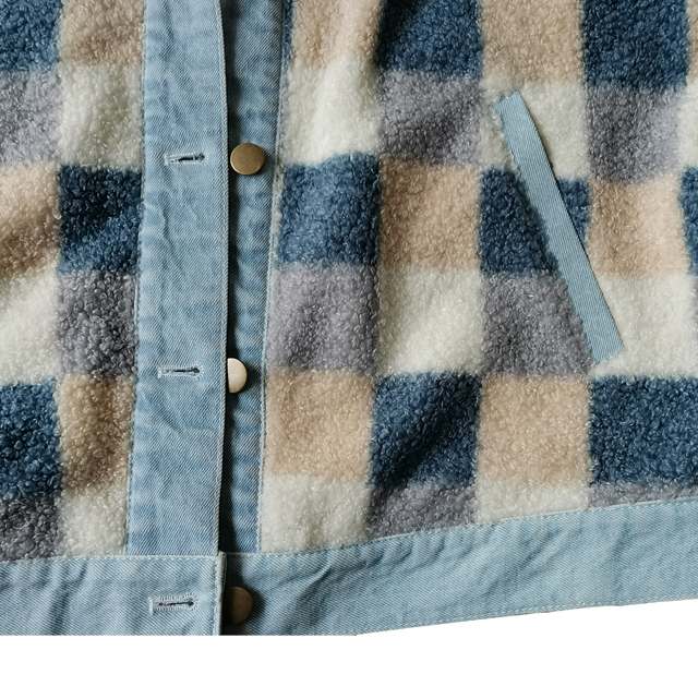 新设计的高质量定制的人造皮草外套的女式泰迪格子天鹅绒夹克工厂最新价格